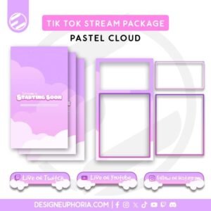 [ Stream Assets ] TikTok Overlay - Pastel Clouds