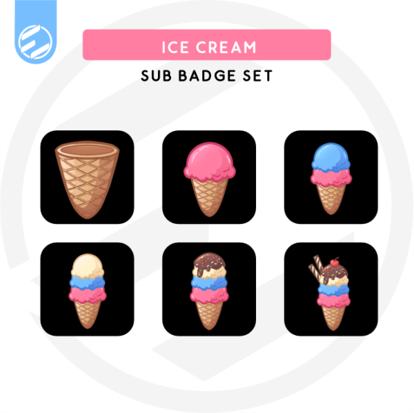 Ice Cream Cone Sub Badge Set