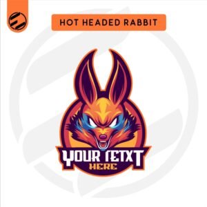 Hot Headed Rabbit Premium Mascot Logo