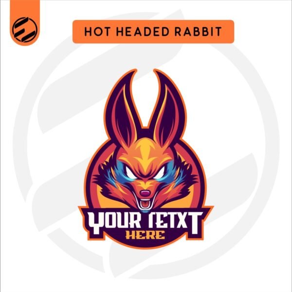 Hot Headed Rabbit Premium Mascot Logo