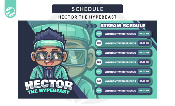 Customizable Schedule Card - Hector the Hypebeast